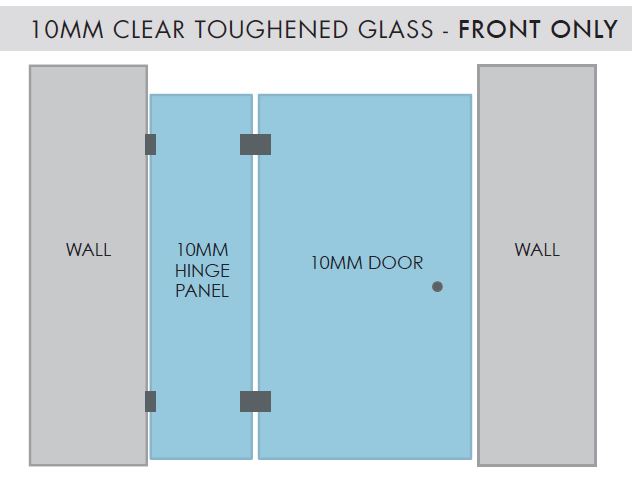 Shower Screen Hinge Panel and Door Configuration