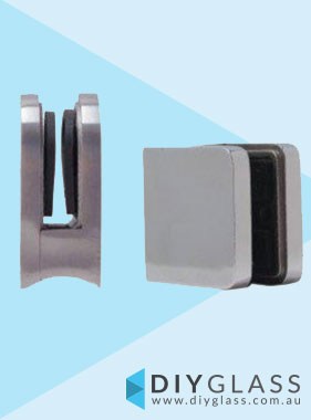 Square Front, Round Back Glass Clamp for Glass Balustrade / Pool Fence