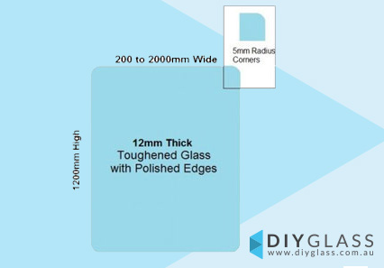1200mm High Glass Pool Fence Panels