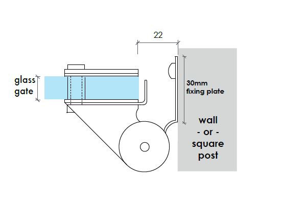 Glass Gate to Wall Hinges