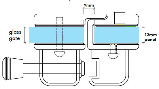 Glass to Glass Gate Latch