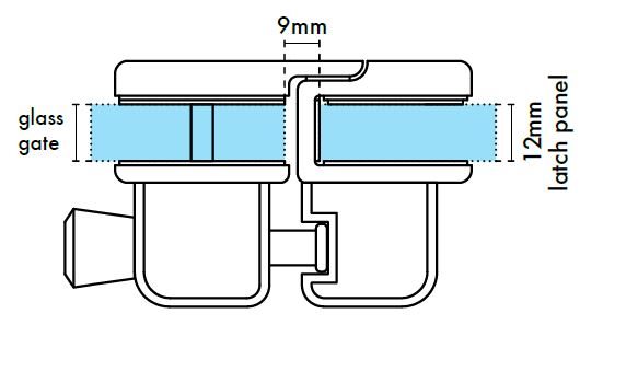 Glass to Glass Gate Latch