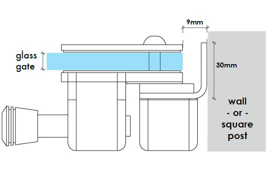 Glass to Glass Gate Latch