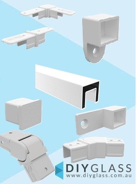White 25x21mm Slotted Glass Top Rail