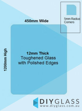 450x1200x12mm Toughened Glass Pool Fence / Balustrade Panels with Polished Edges