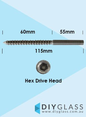 115mm Lag Screw to Metric Thread