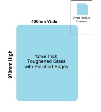 400 x 970 Toughened Glass Balustrade Panel