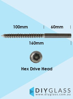 160mm Lag Screw to Metric Thread