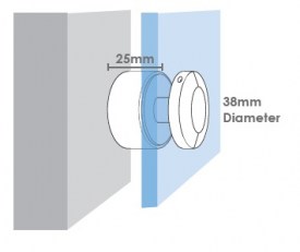 Black 38mm Diameter x 25mm Body Standoff for Face Mount Glass Balustrade / Pool Fence