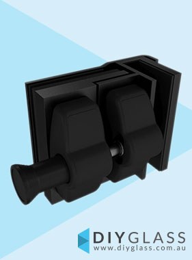 Black Glass Gate Latch for External Glass to Glass 