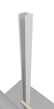Matt White 19mm Wide 2100mm Long Shower Screen Wall Channel