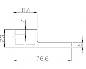 25x21mm Tube Extended Wall Bracket