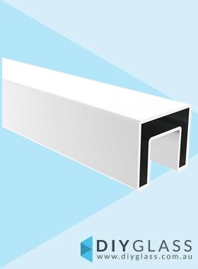 Matt White 25x21mm Slotted Glass Top Rail