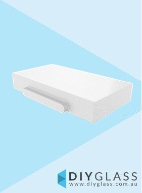 Matt White Square Front Glass Clamp Seat