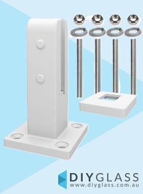 White Insulated Pool Fence Spigot with Cover and Fixing Rods