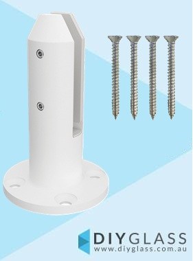 Matt White Round Base Plate Spigot with Screws
