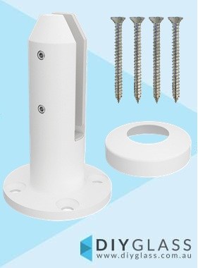 Matt White Round Base Plate Spigot with Cover and Screws