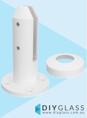 Matt White Round Base Plate Spigot with Cover