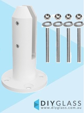 Matt White Round Base Plate Spigot with Fixing Rods
