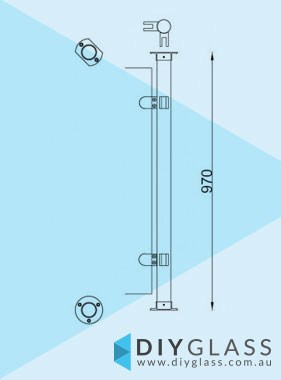 Round Glass Clamp Balustrade Corner Post Technical