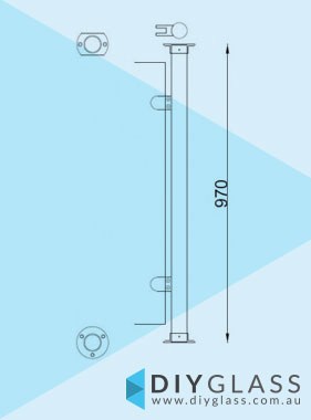 End Post - 2 Inch Round Glass Clamp for Timber Rail