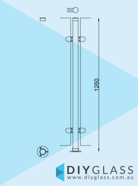 Centre Post - Base Plate - 1260mm 2 Inch Round Glass Clamp for Glass Pool Fence