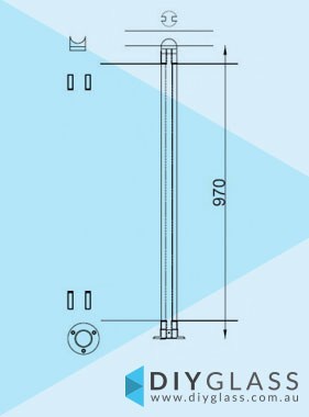 Round Slotted Glass Balustrade Centre Post