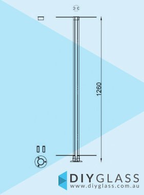 Round Slotted Pool Fence Centre Post