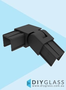 Black 25x21mm 90 Degree Adjustable Vertical Joiner Left