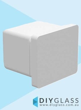 Matt White End Cap for 25x21mm Top Rail