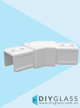White Horizontal Adjustable Joiner for 25x21mm Top Rail